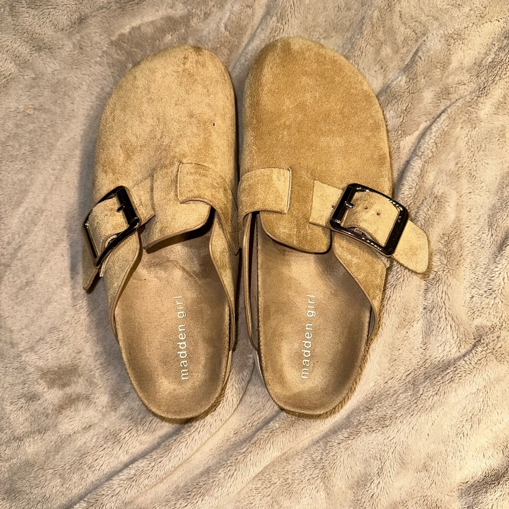Madden Girl Beige Suede Slip-On Footwear